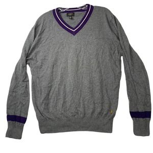 Cashmere Blend Lincs Golf Mens Size Medium V-Neck Ribbed Pullover‎ Sweater